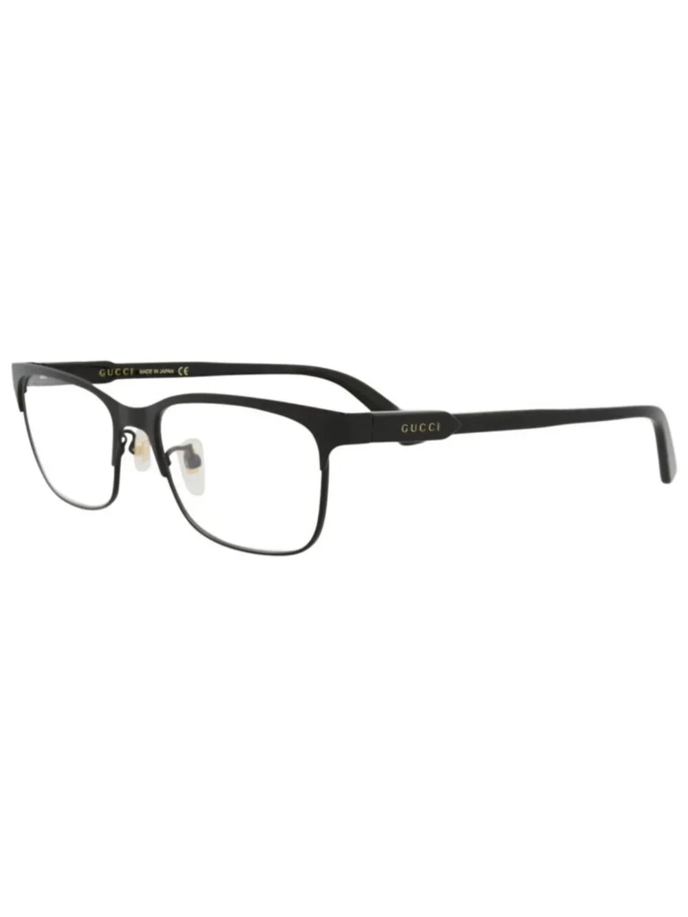 New Gucci Women's Eyeglasses Unisex Square Rectangle Black Black Transparent